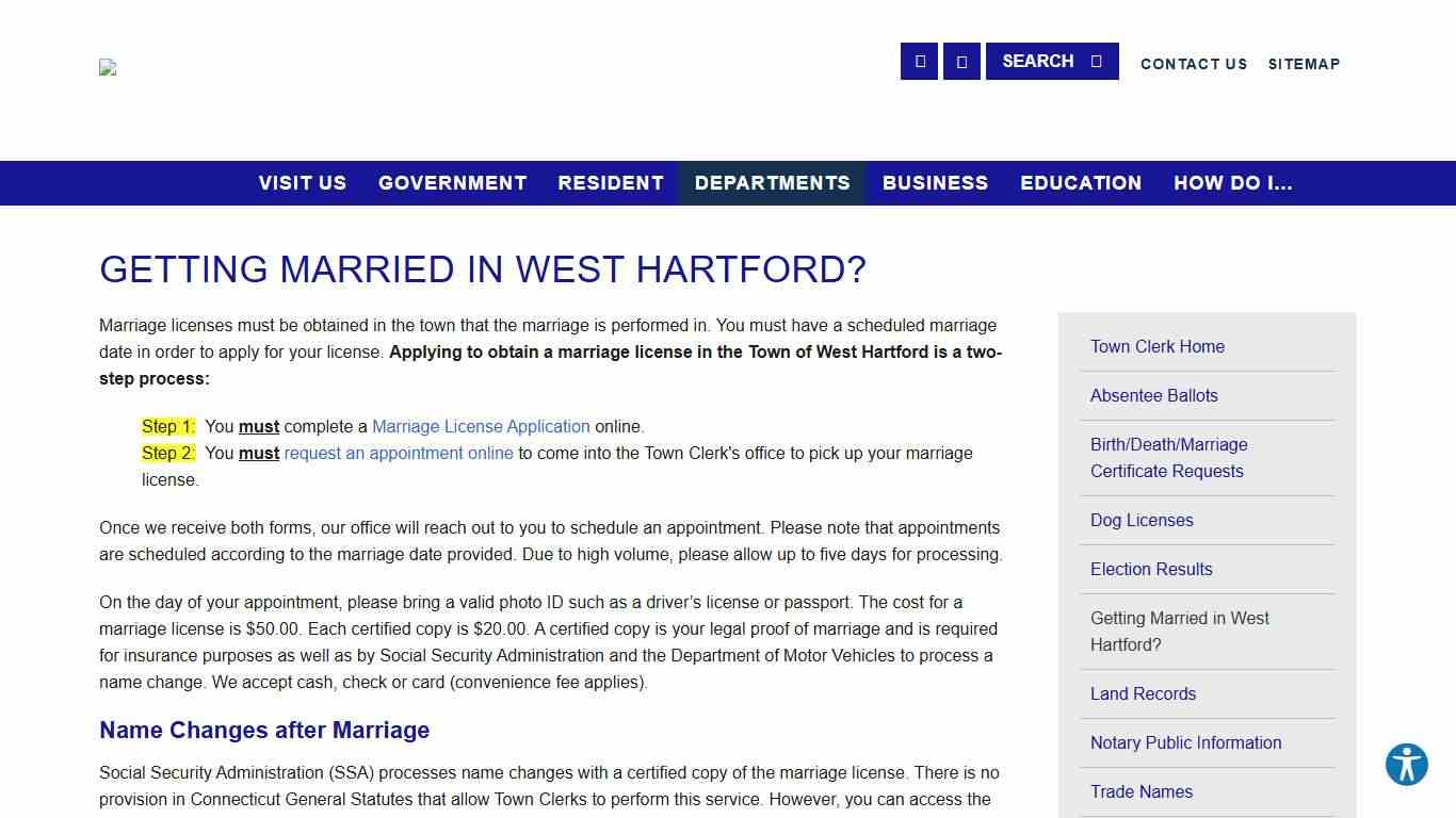 Getting Married in West Hartford? - Town of West Hartford